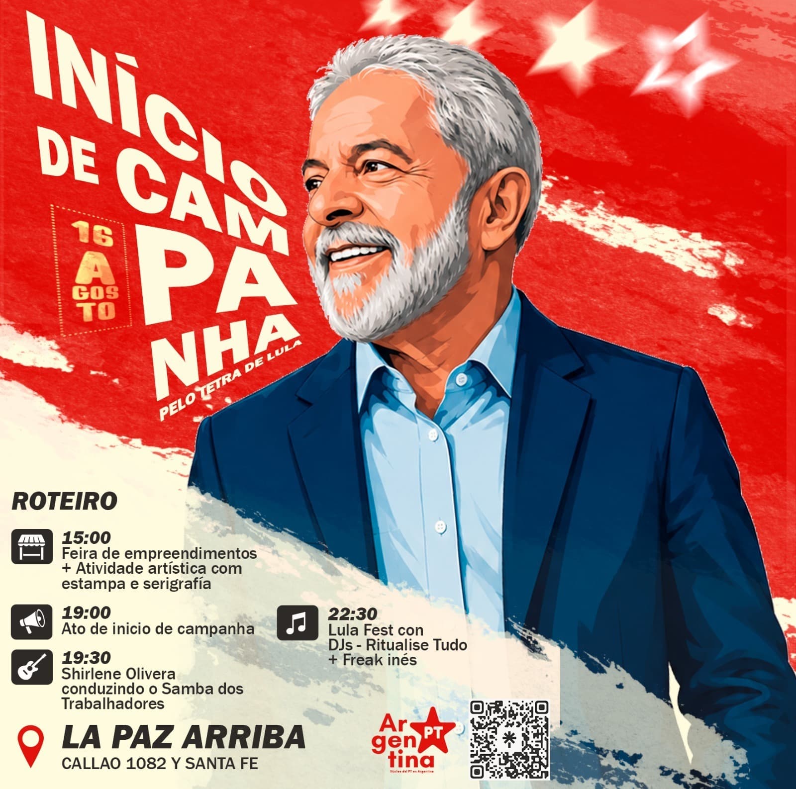 Flyer do início da campanha Lula 2026