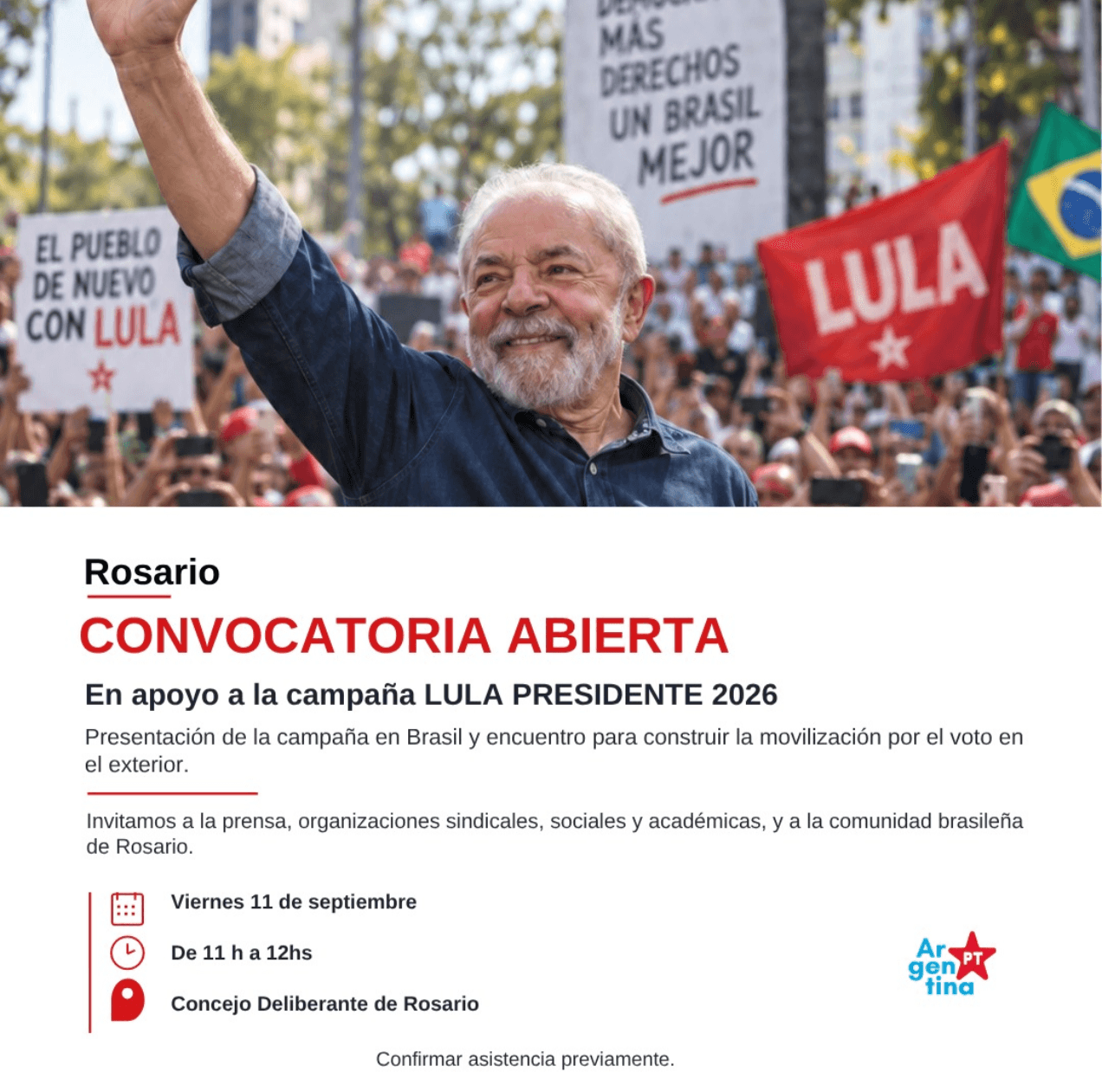 Convocatoria Aberta Lula Presidente